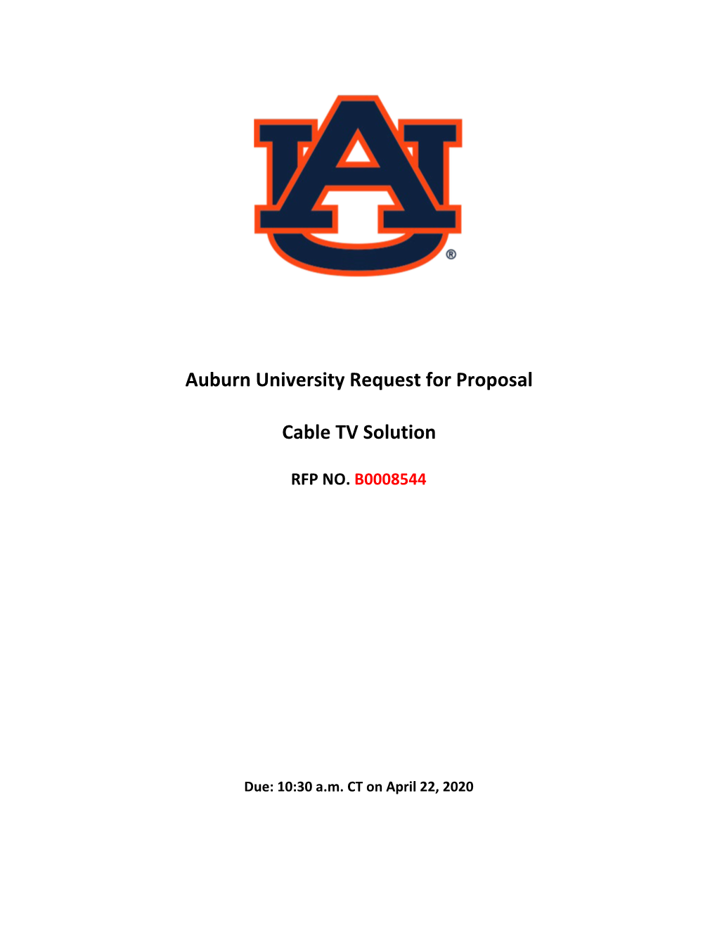 Auburn University Request for Proposal Cable TV Solution