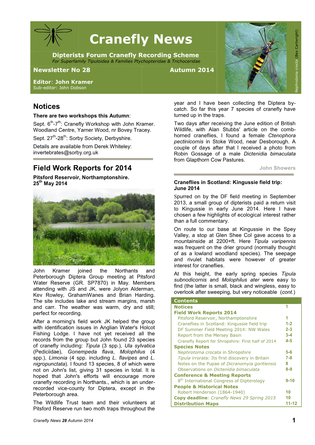 Cranefly Recording Scheme Newsletter Spring 2007