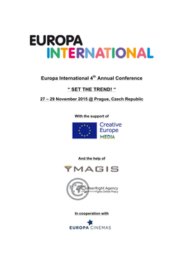 Europa International 4Th Annual Conference “ SET the TREND! “