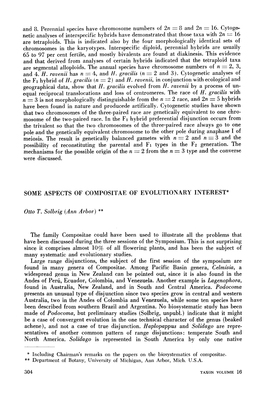 Some Aspects of Compositae of Evolutionary Interest*