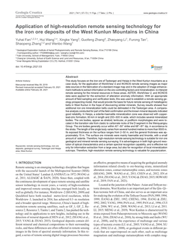 Application of High-Resolution Remote Sensing Technology for the Iron Ore