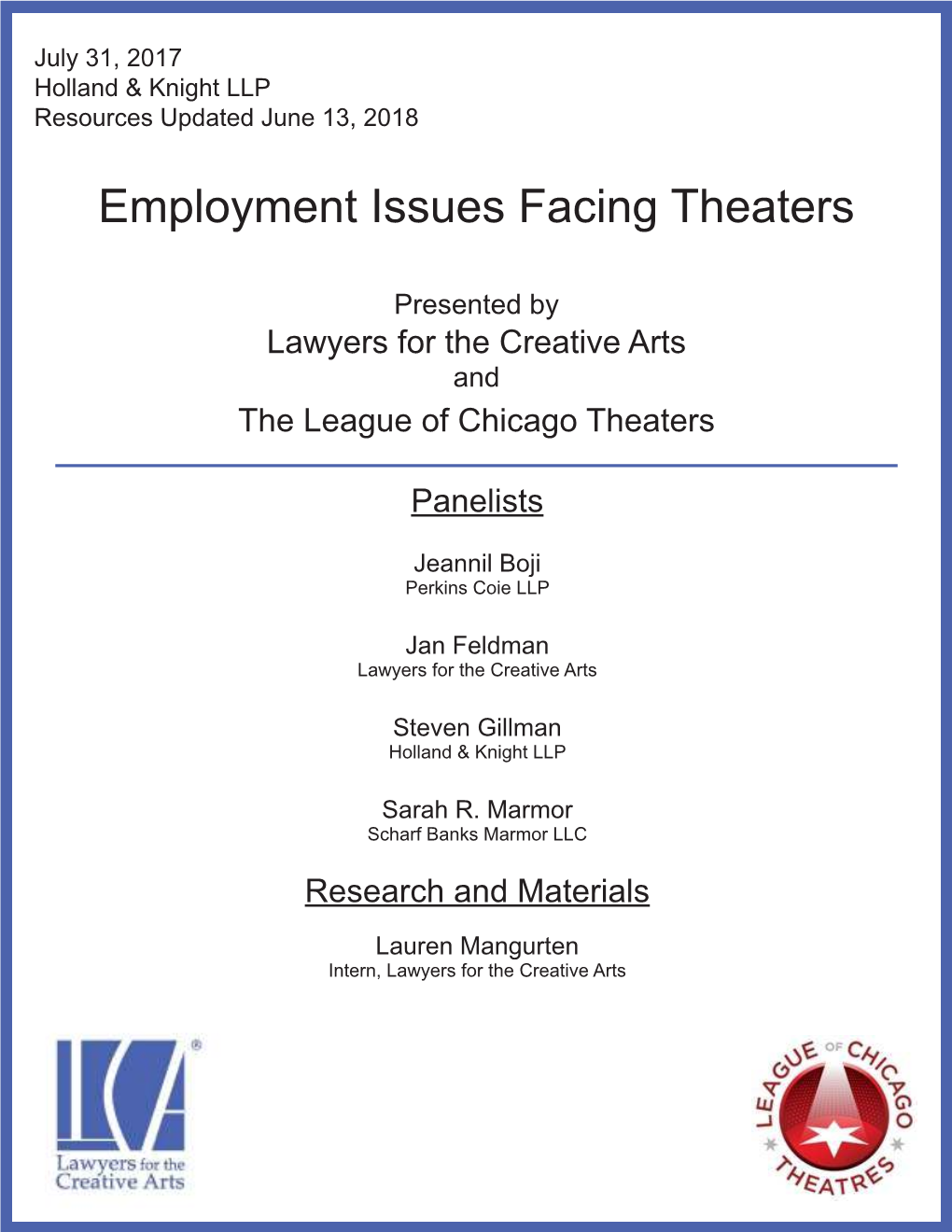 Employment Issues Facing Theaters