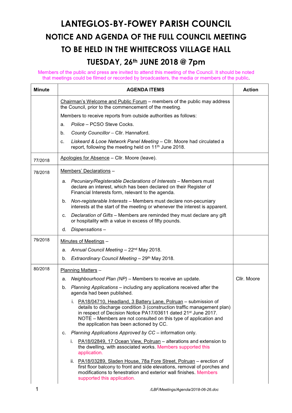 Lanteglos by Fowey Parish Council