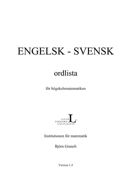 Engelsk - Svensk