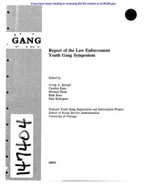 Report of the Law Enforcement Youth Gang Symposium