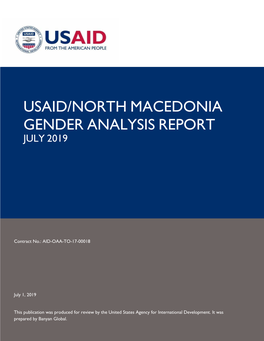 USAID/North Macedonia Gender Analysis Report Download