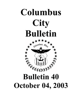 Columbus City Bulletin 10/4/03 (Pdf)