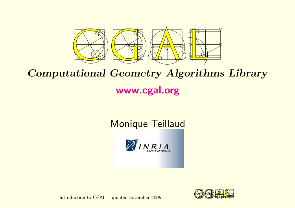 Introduction to CGAL, September 2004