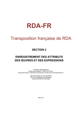 RDA-FR Section 2