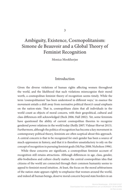 Simone De Beauvoir and a Global Theory of Feminist Recognition Monica Mookherjee