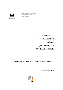 Flinders Municipal Area Catchments