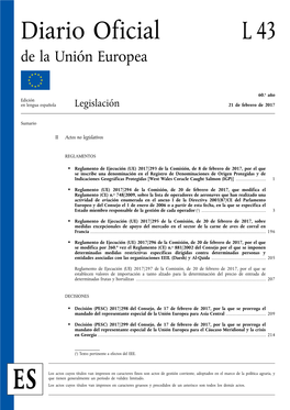 Diario Oficial L 43 De La Unión Europea