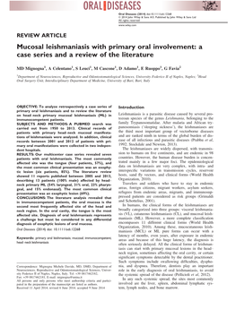 Mucosal Leishmaniasis with Primary Oral Involvement: a Case Series and a Review of the Literature