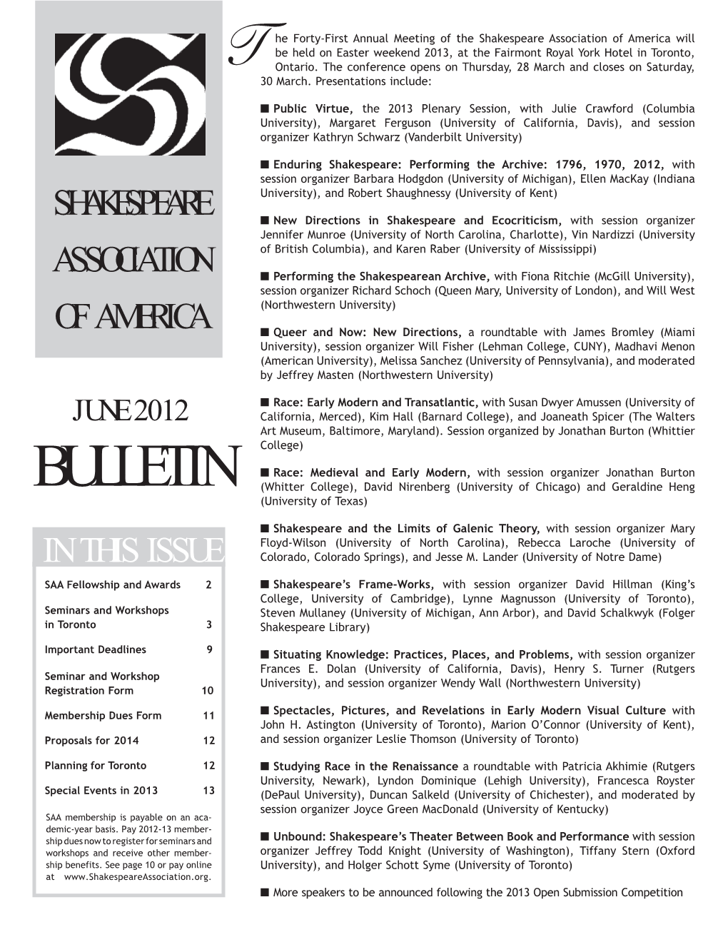 June 2012 Bulletin