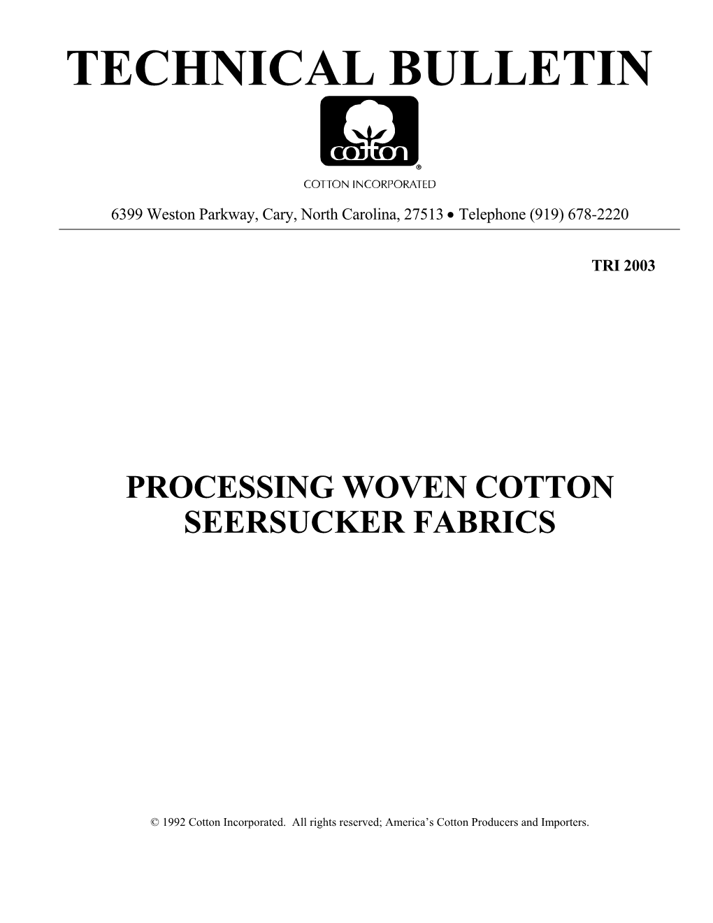 Processing Woven Cotton Seersucker Fabrics