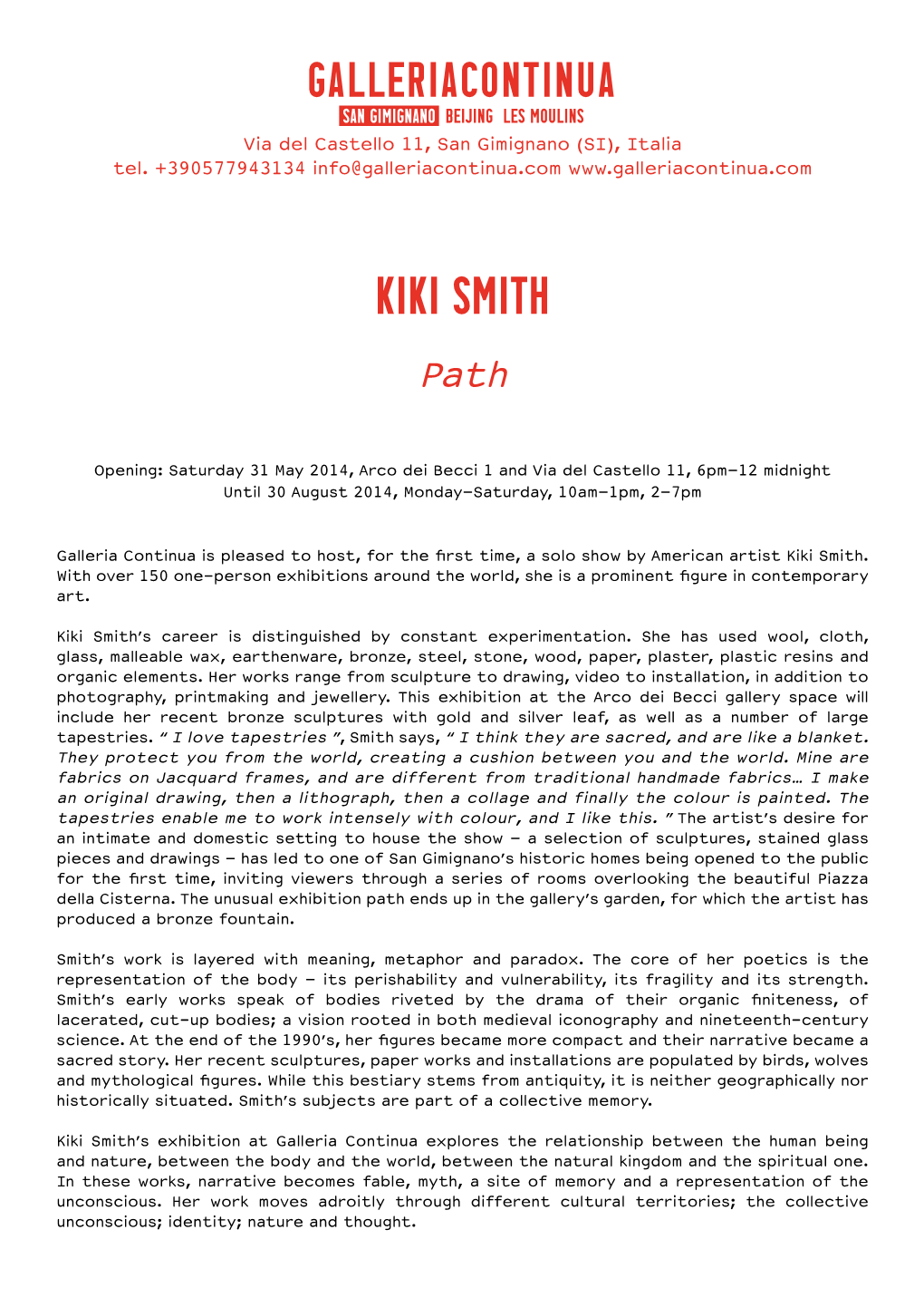 KIKI SMITH Path