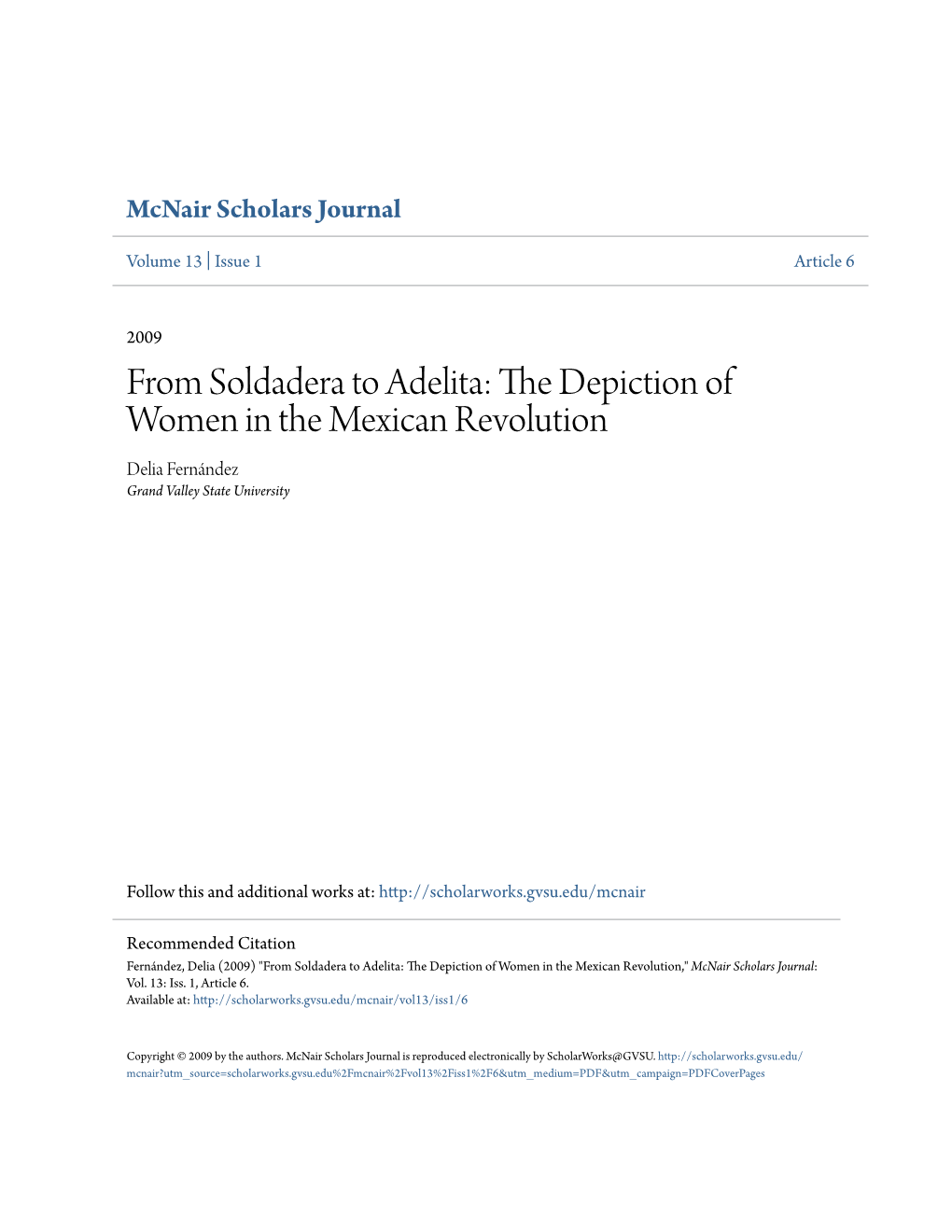 From Soldadera to Adelita: the Depiction of Women in the Mexican