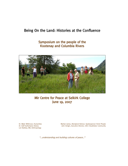 Being on the Land: Histories at the Confluence