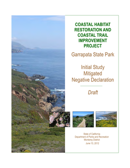 Garrapata State Park Initial Study Mitigated Negative Declaration Draft