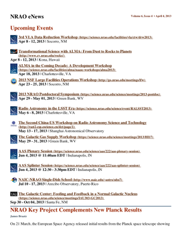 NRAO Enews Upcoming Events