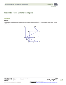 Lesson 5: Three-Dimensional Space