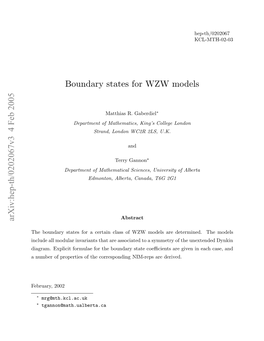 Boundary States for WZW Models