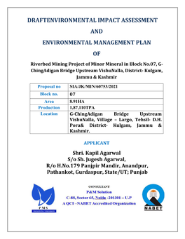 Draftenvironmental Impact Assessment and Environmental Management