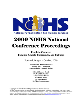 2009 NOHS National Conference Proceedings