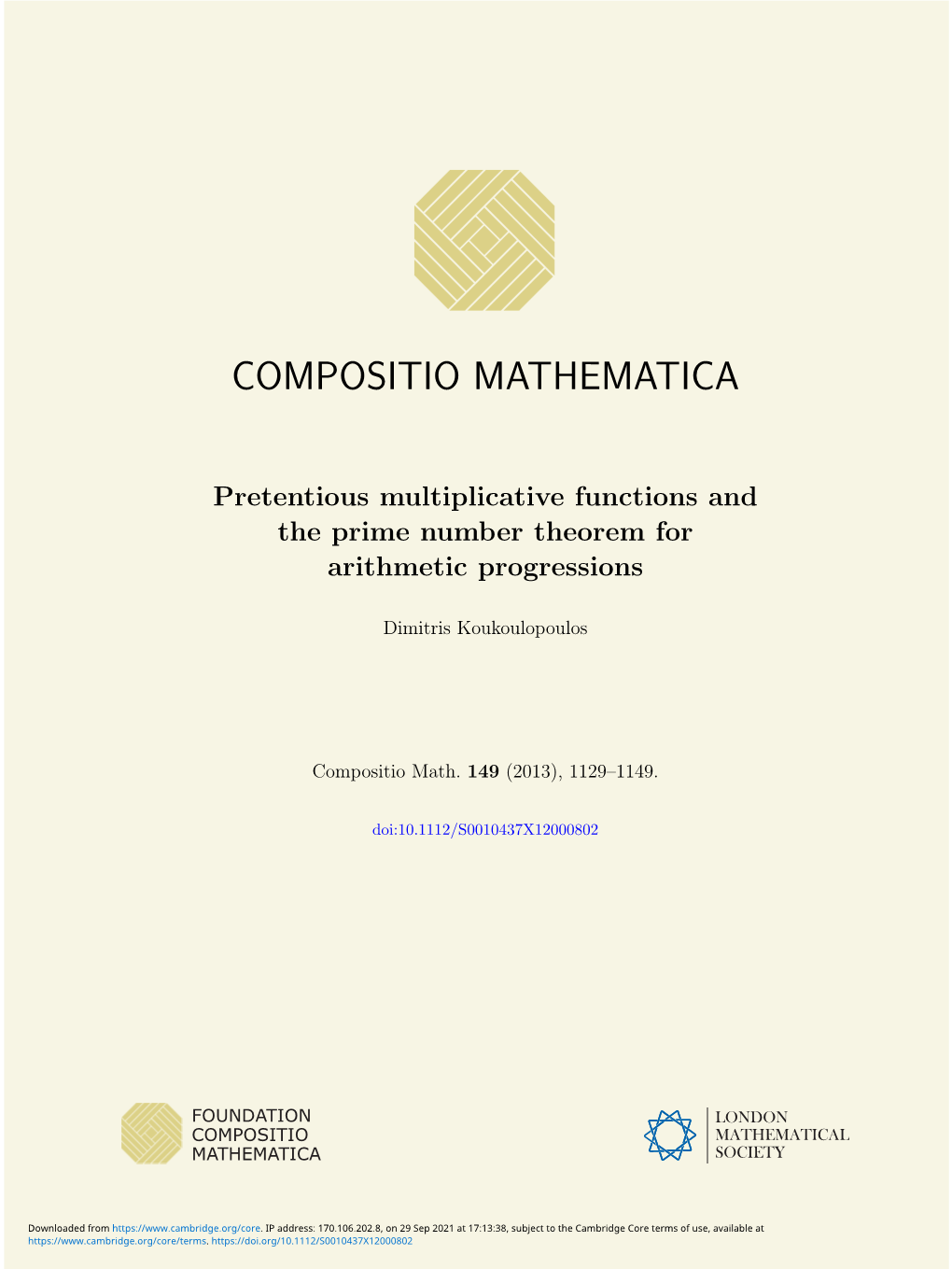 Pretentious Multiplicative Functions and the Prime Number Theorem for Arithmetic Progressions