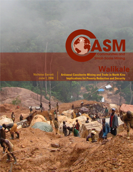 Walikale Nicholas Garrett Artisanal Cassiterite Mining and Trade in North Kivu June 1, 2008 Implications for Poverty Reduction and Security