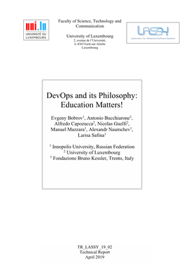 Devops and Its Philosophy: Education Matters!