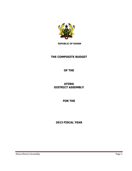 The Composite Budget of the Atiwa District Assembly for the 2013 Fiscal Year