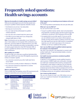 Frequently Asked Questions: Health Savings Accounts