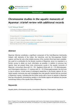 Chromosome Studies in the Aquatic Monocots of Myanmar: a Brief Review with Additional Records