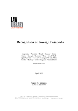 Recognition of Foreign Passports