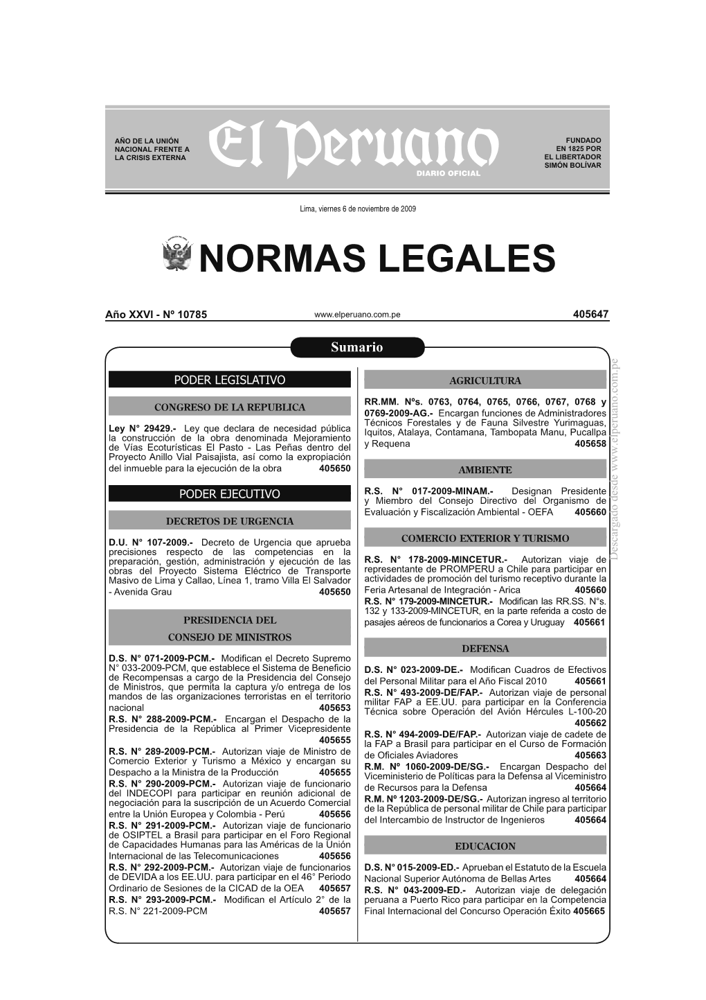 Cuadernillo De Normas Legales