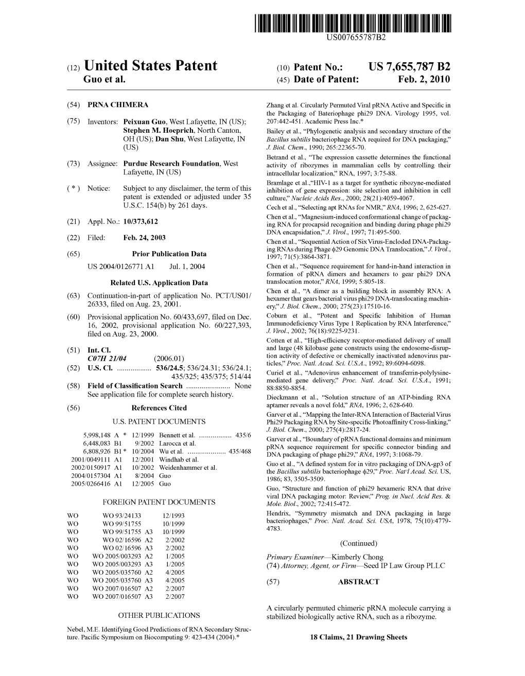 (12) United States Patent (10) Patent No.: US 7.655,787 B2 Guo Et Al