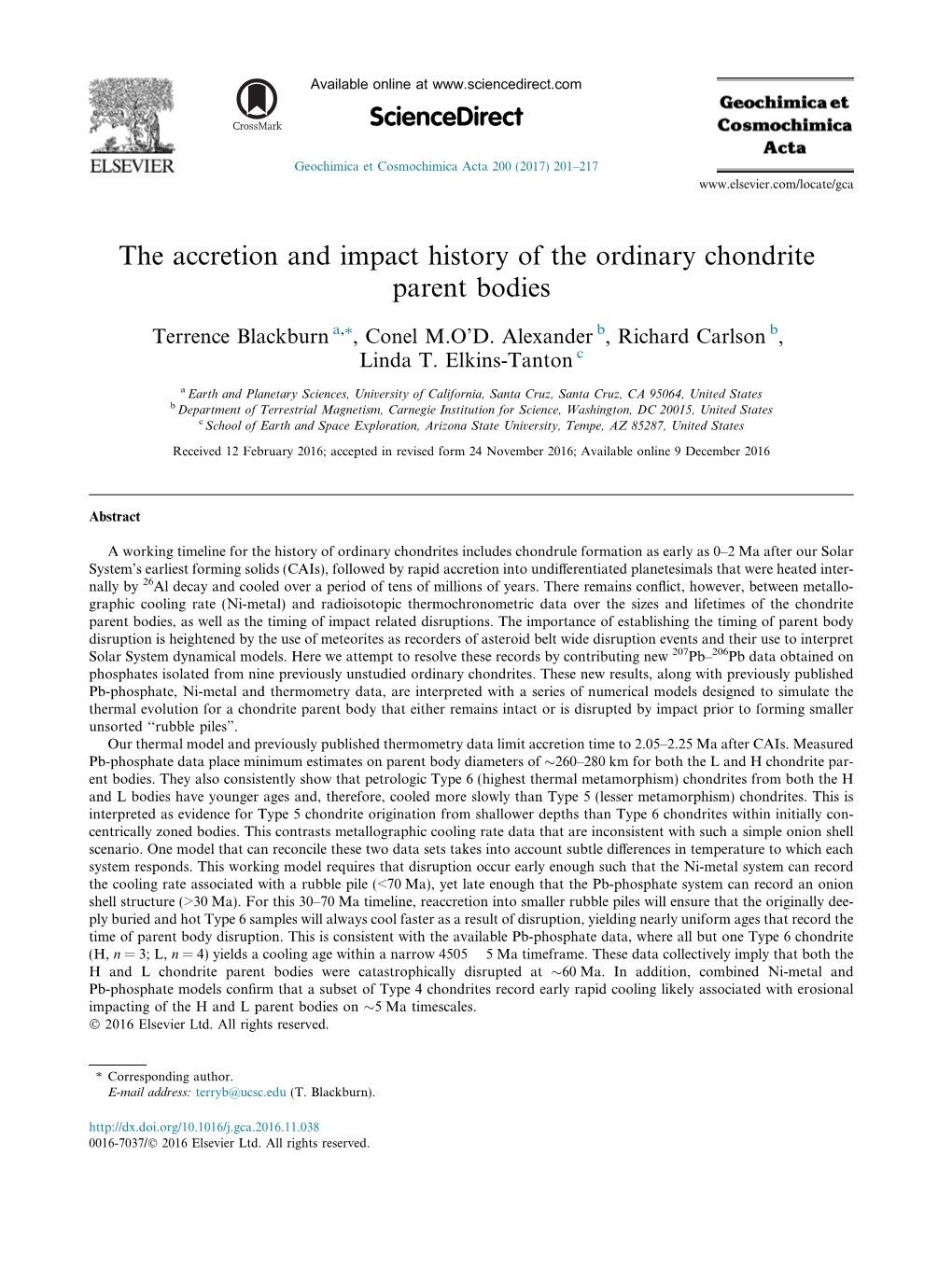 The Accretion and Impact History of the Ordinary Chondrite Parent Bodies