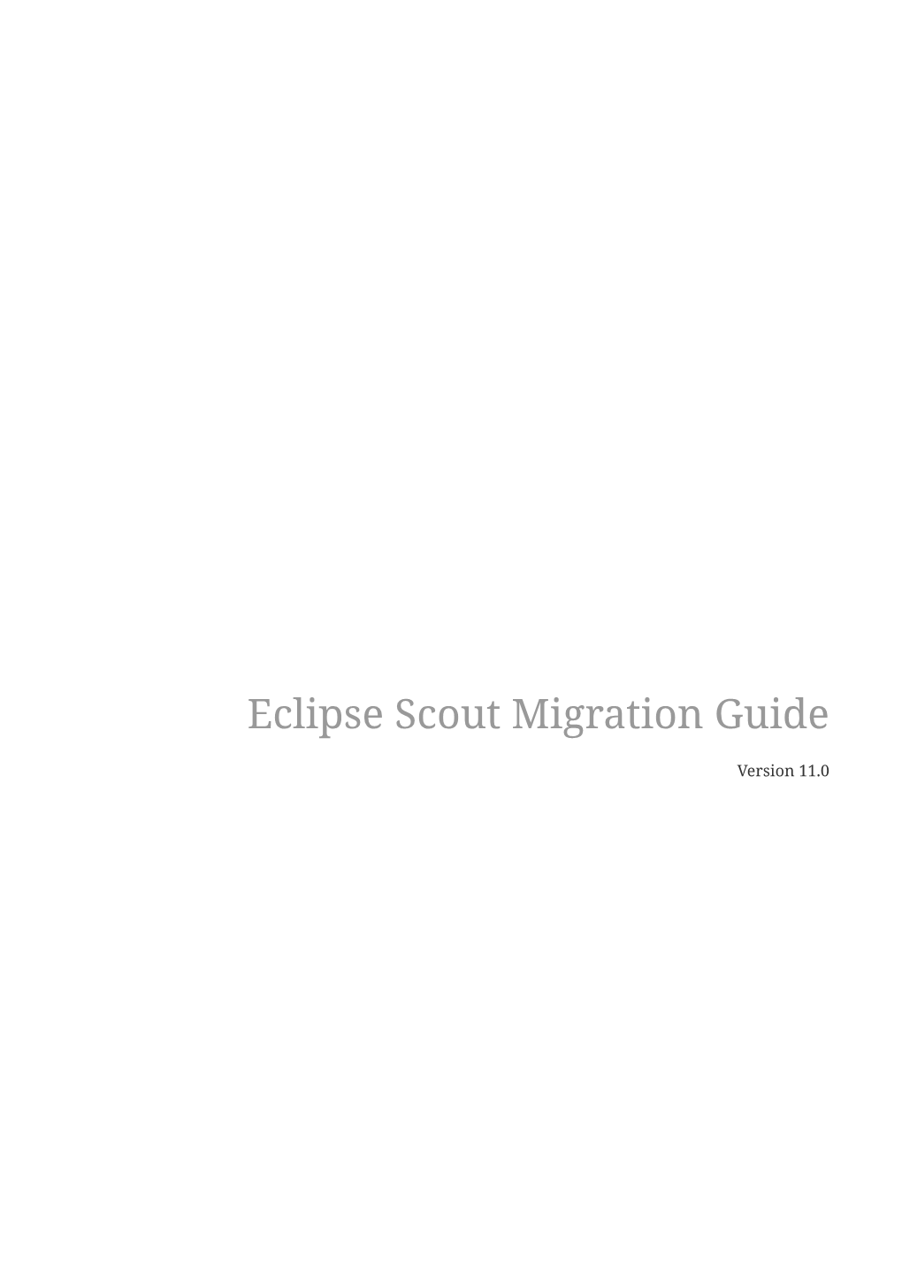 Eclipse Scout Migration Guide