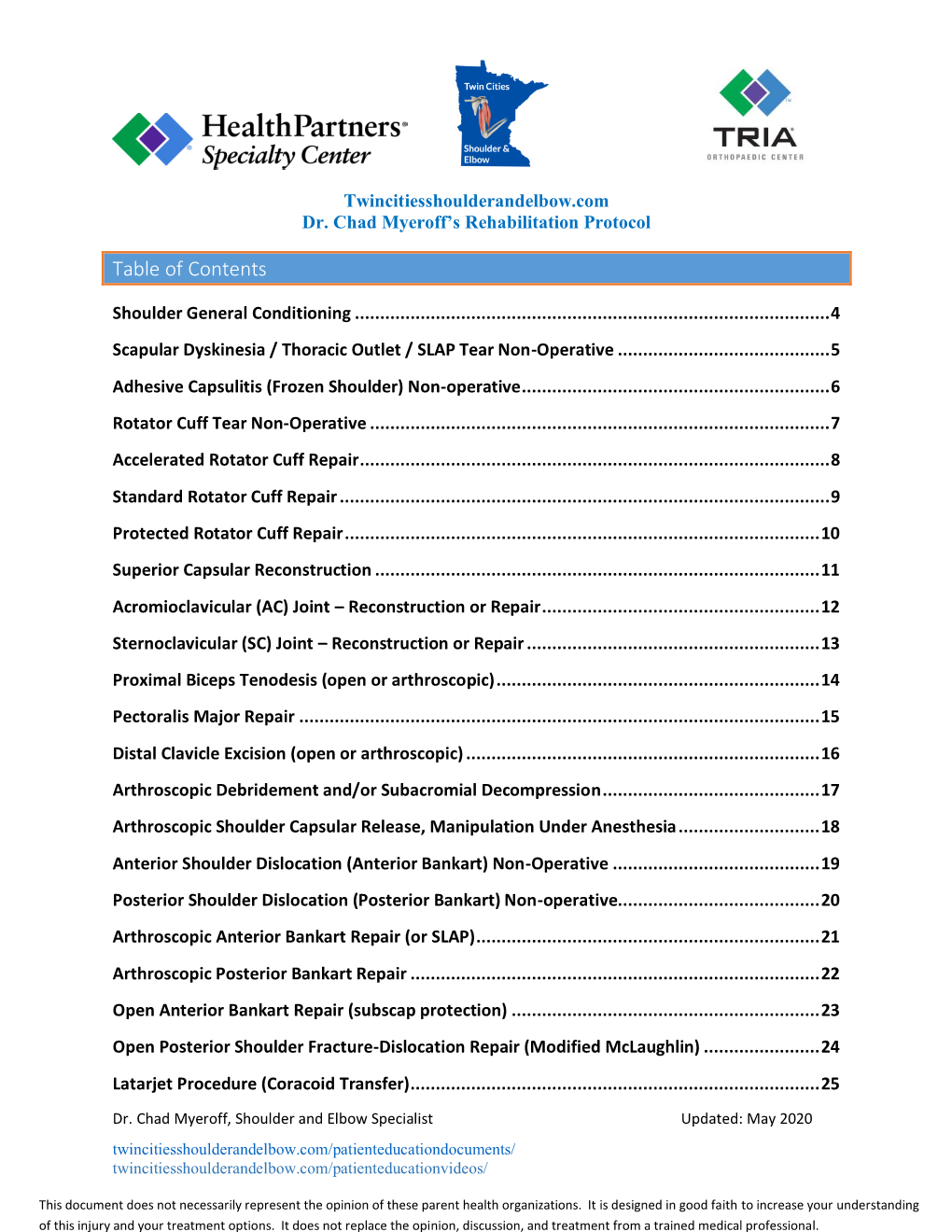 Table of Contents