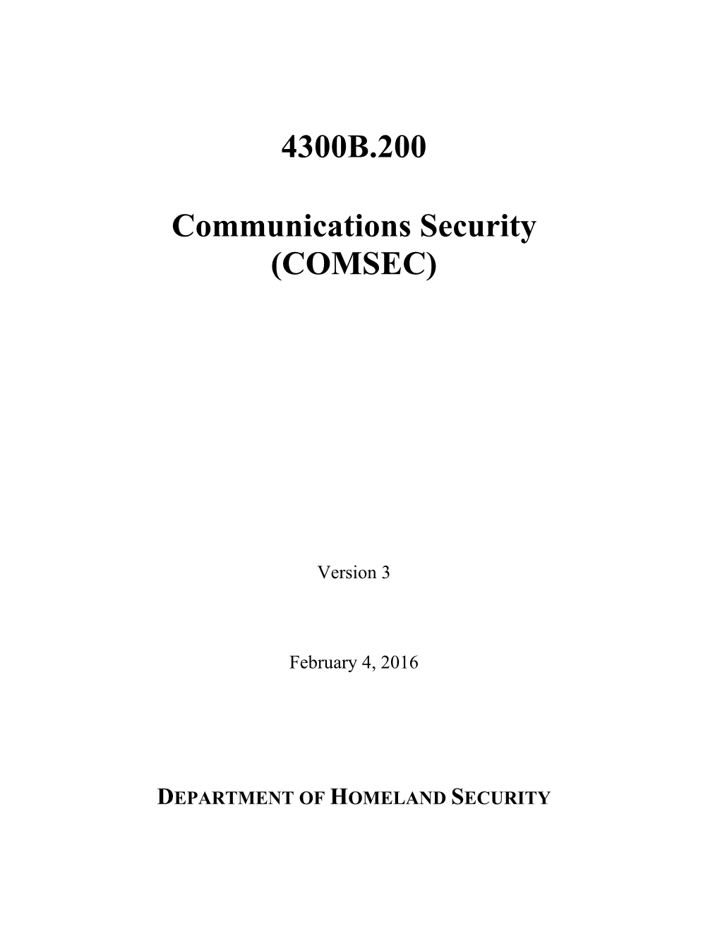 4300B.200 Communications Security (COMSEC)