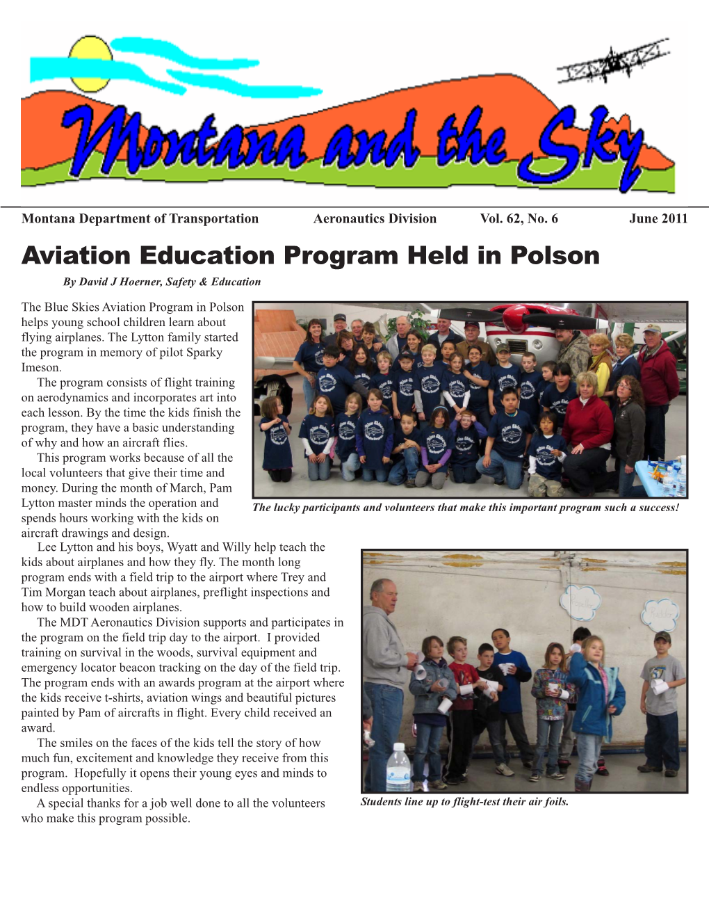 Aviation Education Program Held in Polson by David J Hoerner, Safety & Education