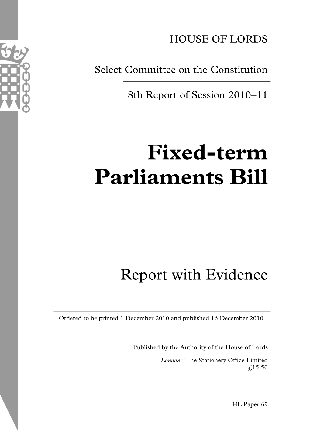 Fixed-Term Parliaments Bill