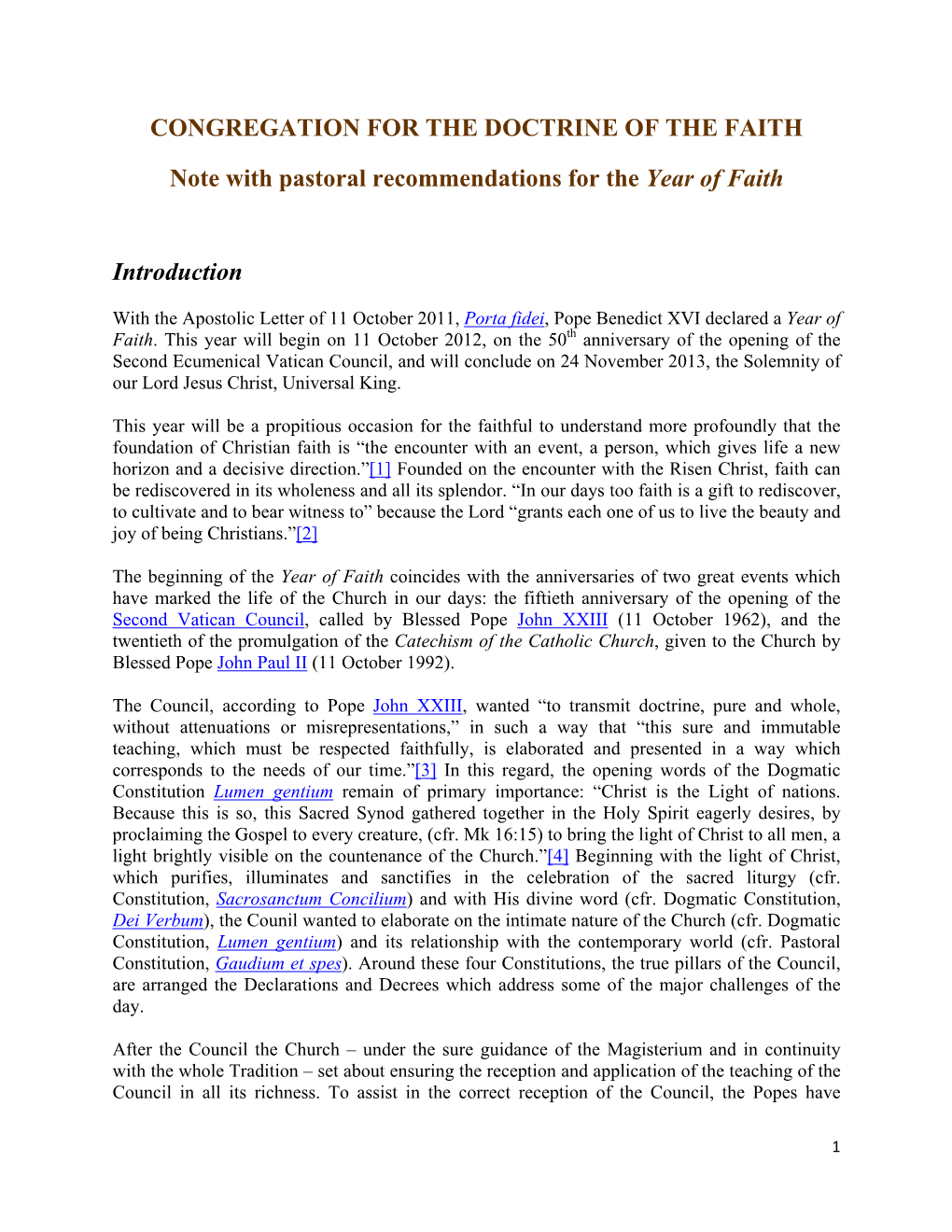 Congregation for the Doctrine of the Faith