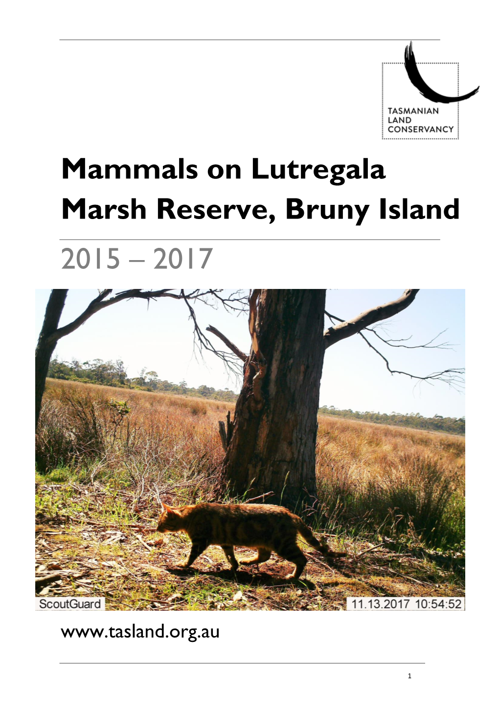 Mammals on Lutregala Marsh Reserve, Bruny Island 2015 – 2017