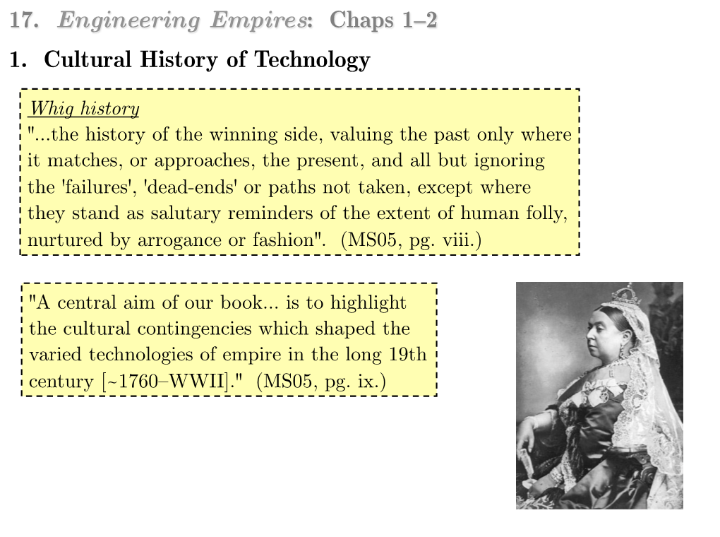 17. Engineering Empires: Chaps 1–2 1. Cultural History of Technology