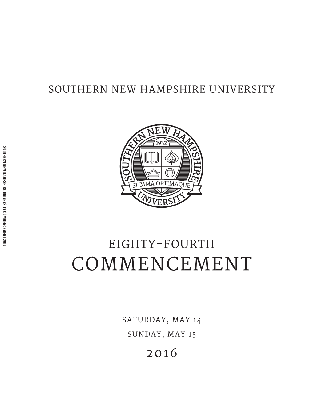 SNHU 2016 Commencement Program