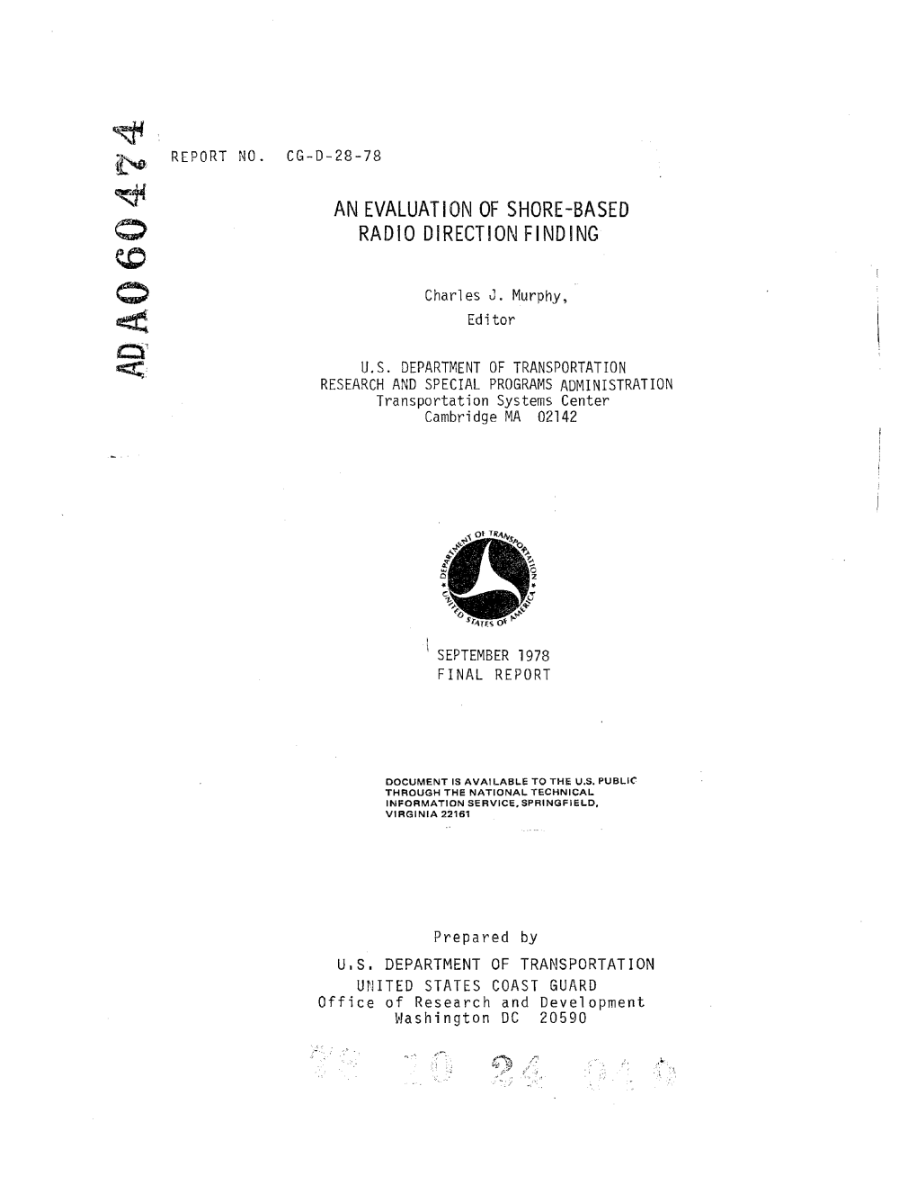 Charles J. Murphy, an Evaluation of Shore-Based Radio Direction Finding