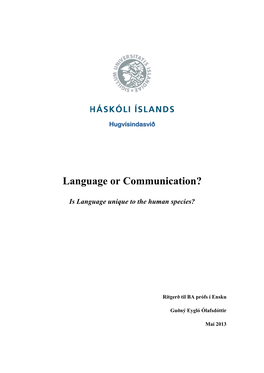 Language Or Communication?