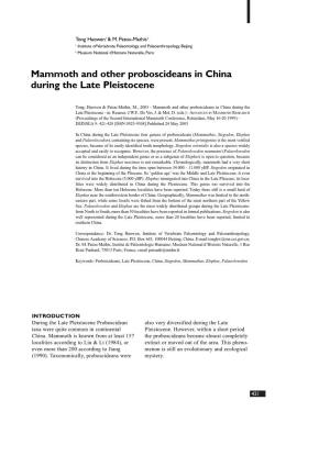 Mammoth and Other Proboscideans in China During the Late Pleistocene